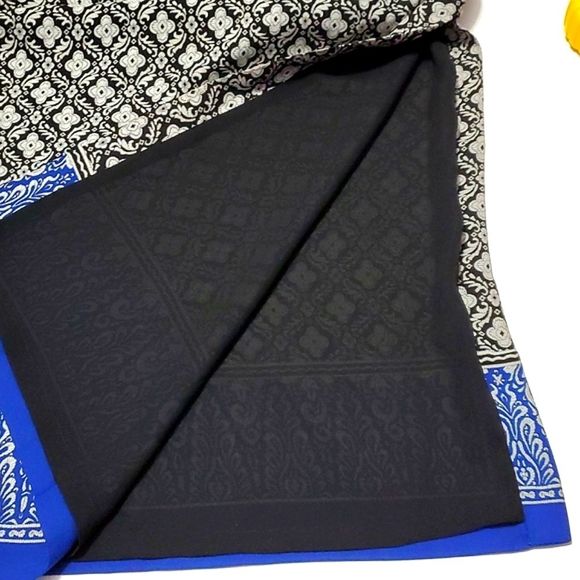 Judith Hart Black Vintage Boho Diamond Chiffon Overlay Maxi Skirt - Picture 5 of 8